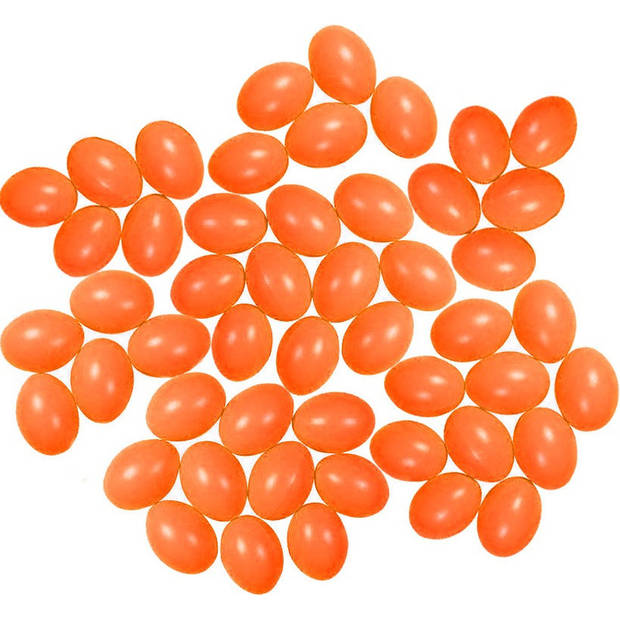 50x Plastic oranje eitjes 6 cm decoratie/versiering - Feestdecoratievoorwerp