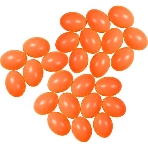 25x Plastic oranje eitjes 6 cm decoratie/versiering - Feestdecoratievoorwerp