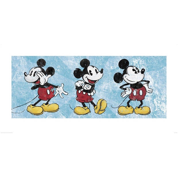 Kunstdruk Mickey Mouse Squeaky Chic Triptych 100x50cm
