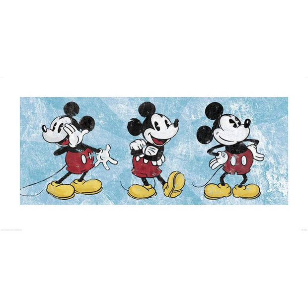 Kunstdruk Mickey Mouse Squeaky Chic Triptych 100x50cm