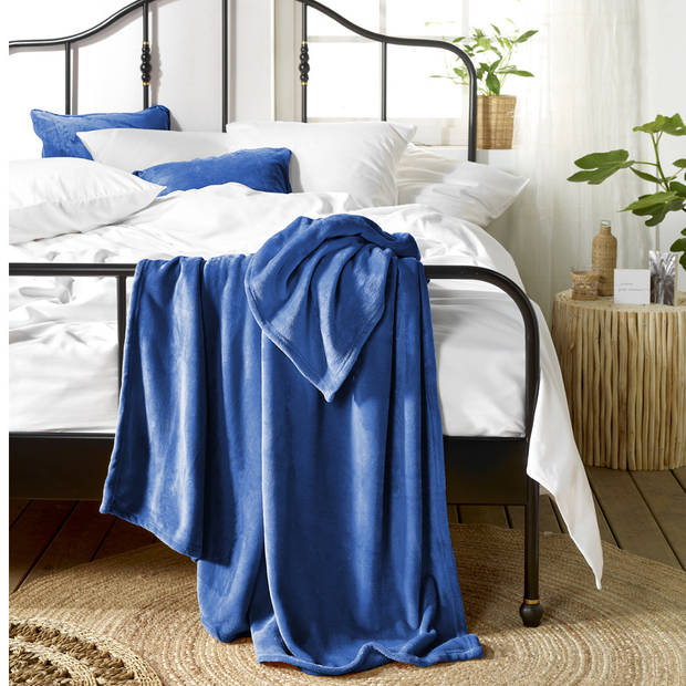 De Witte Lietaer Fleece deken, Snuggly Lapis Blue - 150 x 200 cm - Polyester