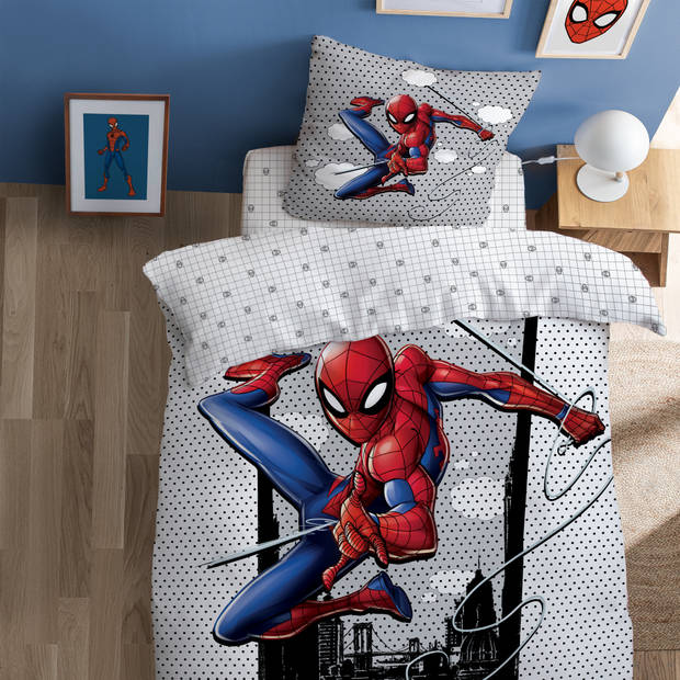 SpiderMan Dekbedovertrek Hero - Eenpersoons - 140 x 200 cm - Katoen