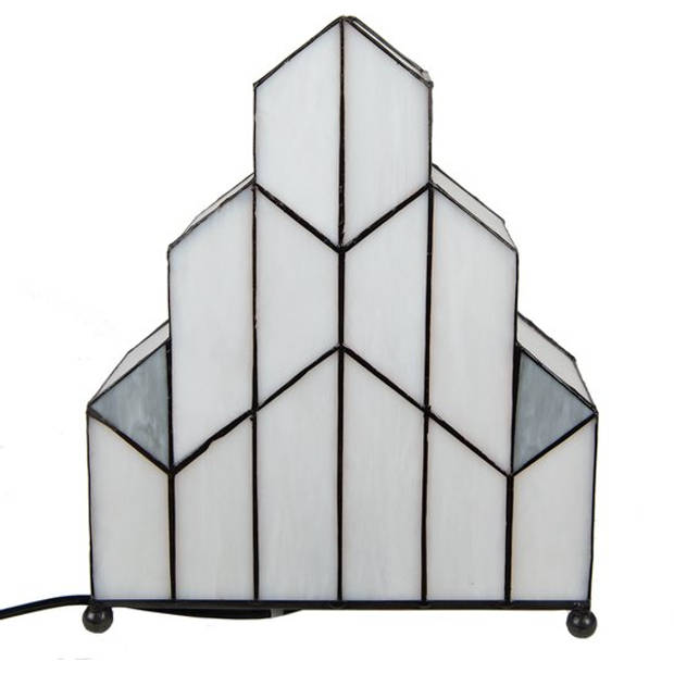 HAES DECO - Tiffany Tafellamp Creme 30x4x25 cm Fitting E14 / Lamp max 1x40W