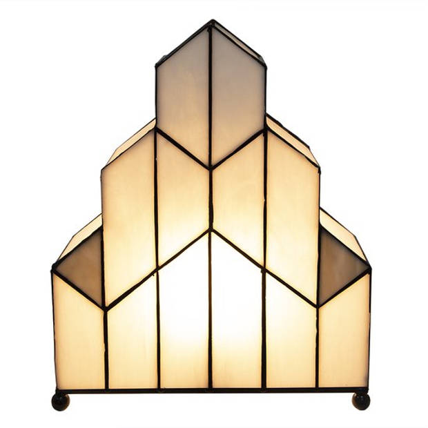 Clayre & Eef Cremekleurige Tafellamp Tiffany 30*4*25 cm E14/max 1*40W 5LL-6119