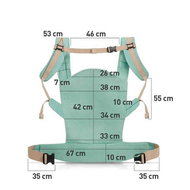 Kinderkraft - Draagzak - Draagzak baby - 0.7 kg - Roze - Zeer compact opvouwbaar - Vanaf 3 maanden - 2 Draagposities