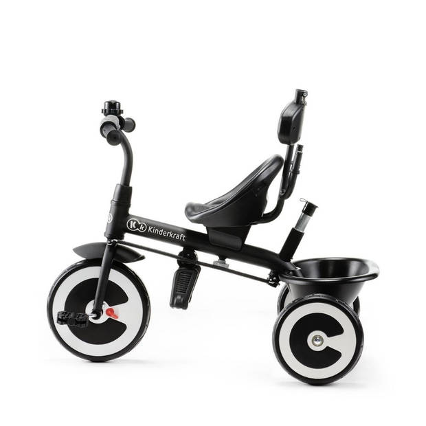Kinderkraft - Tricycle Aston - Driewieler - 94 x 50 x 112 cm - 9kg - Grijs - Verstelbare duwstang - UV-werend zonnedak