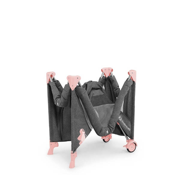 Kinderkraft - Reisbedje - Campingbedje - Joy - 126 x 65 x 76 cm - 8,5 kg - Roze - Eenvoudig inklapbaar