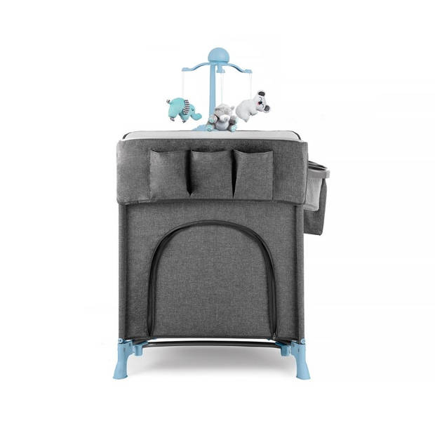 Kinderkraft - Reisbedje - Campingbedje - Joy - 126 x 65 x 76 cm - 10,5 kg - Blauw - Eenvoudig inklapbaar
