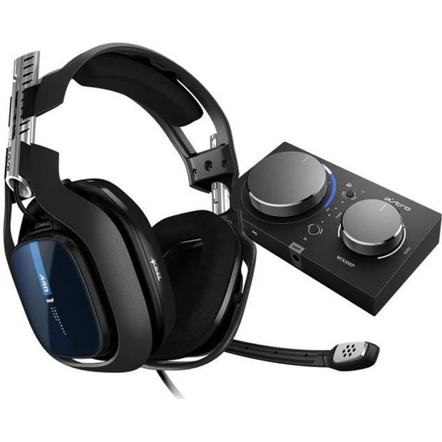 ASTRO A40 TR + MixAmp Pro 939-001661 gaming-headset 3,5 mm-aansluiting, bedraad over-ear USB - zwart en blauw