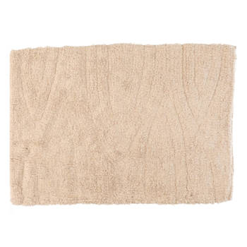 Badmat/badkamerkleed creme wit 80 x 50 cm rechthoekig - Badmatjes