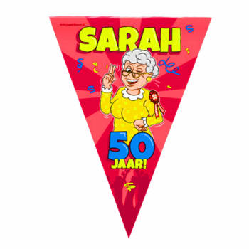 Vlaggenlijn 50 jaar Sarah versiering/decoratie 10 meter - Vlaggenlijnen