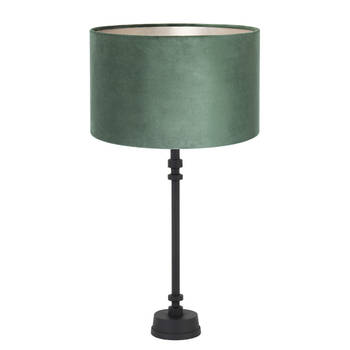 Light & Living Howell tafellamp zwart met groen kap