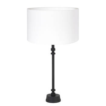 Light & Living Howell tafellamp zwart met witte kap