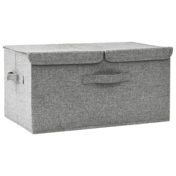 vidaXL Opbergbox 50x30x25 cm stof grijs