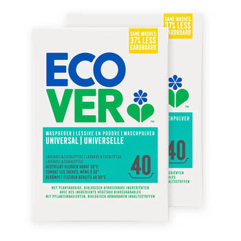 Ecover - Waspoeder Universeel - Bestrijdt Vlekken - 80 wasbeurten - Voordeelverpakking