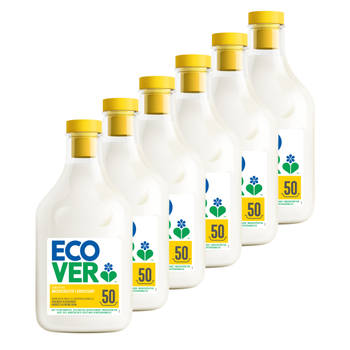 Ecover - Wasverzachter - Gardenia & Vanille - Verzacht & Verzorgt - 6 x 1,5L - Voordeelverpakking