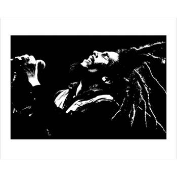Kunstdruk Bob Marley Black and White 50x40cm