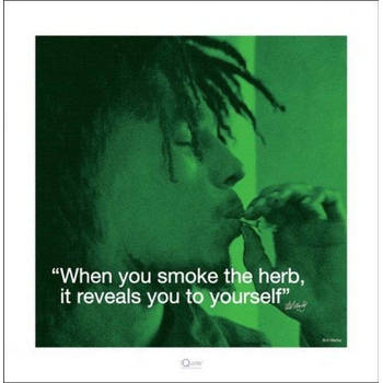 Kunstdruk Bob Marley iQuote Herb 40x40cm