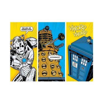 Kunstdruk Doctor Who Comic Sections 80x60cm