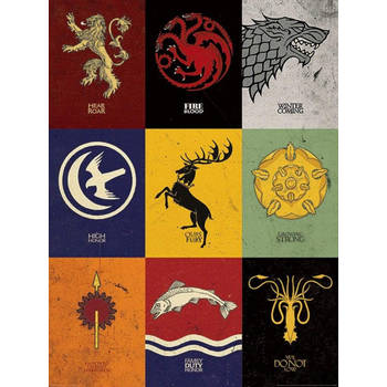 Kunstdruk Game of Thrones Sigils 60x80cm