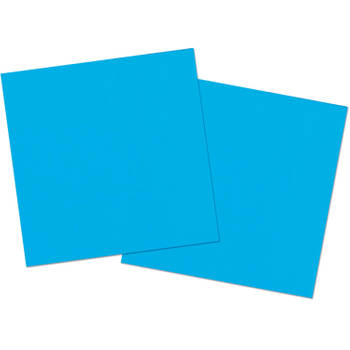 40x stuks servetten van papier blauw 33 x 33 cm - Feestservetten