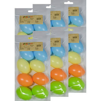 48x Plastic eitjes pastel multikleur/gekleurd 6 cm decoratie/versiering - Feestdecoratievoorwerp