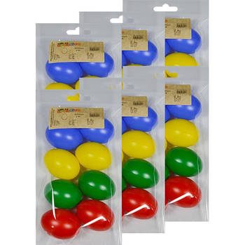 48x Plastic eitjes multikleur/gekleurd 6 cm decoratie/versiering - Feestdecoratievoorwerp