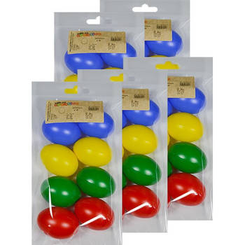 40x Plastic eitjes multikleur/gekleurd 6 cm decoratie/versiering - Feestdecoratievoorwerp