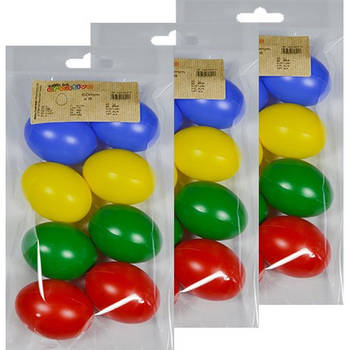 24x Plastic eitjes multikleur/gekleurd 6 cm decoratie/versiering - Feestdecoratievoorwerp