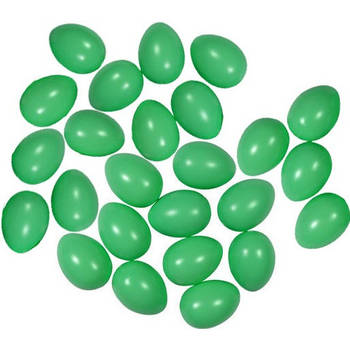 25x Plastic groene eitjes 4 cm decoratie/versiering - Feestdecoratievoorwerp