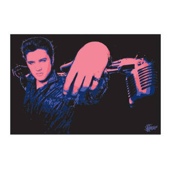 Kunstdruk Elvis Presley Microphone 40x50cm