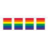 3x stuks vierkante regenboog vlaggenlijnen van 10 meter - Vlaggenlijnen