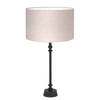 Light & Living Howell tafellamp zwart met beige kap