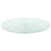 The Living Store Tafelblad Gehard glas - 40 x 0.8 cm - Wit - Marmeren design