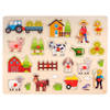 Speelgoed houten noppenpuzzel boerderij thema 40 x 30 cm - Legpuzzels