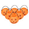6x Halloween trick or treat mini pompoen emmers 5 cm - Feestdecoratievoorwerp