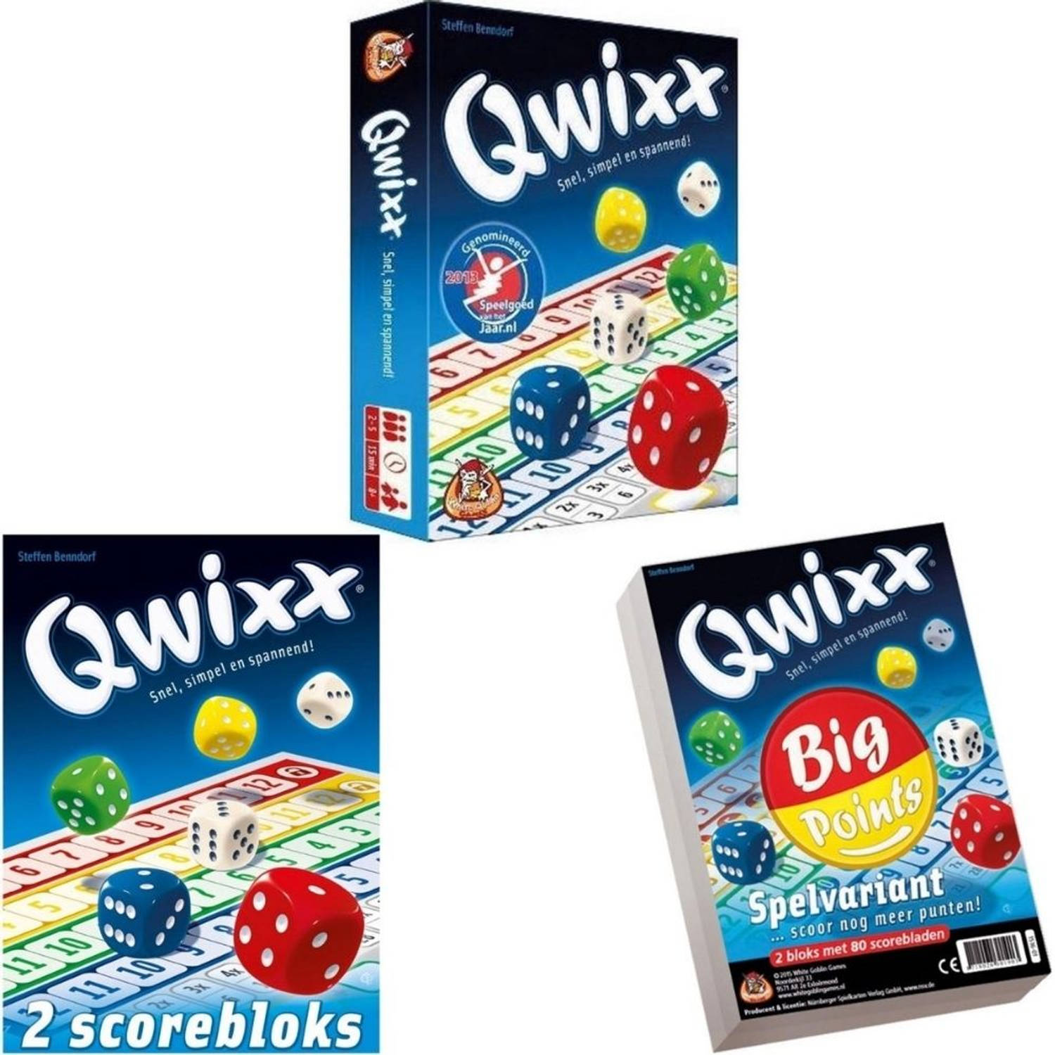 Spellenbundel - 3 stuks - Dobbelspel - Qwixx & 2 extra scoreblocks & Qwixx Big Points