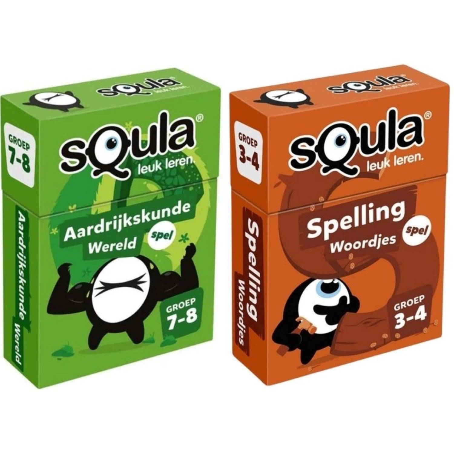 Spellenbundel - Squla - 2 stuks - Groep 3-4 & 7-8 - Aardrijkskunde & Spelling