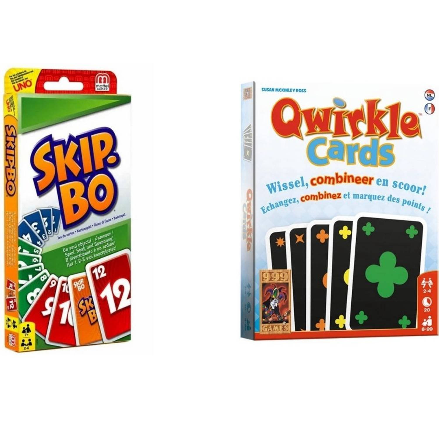 Spellenbundel - Kaartspel - 2 stuks - Skip-Bo & Qwirkle