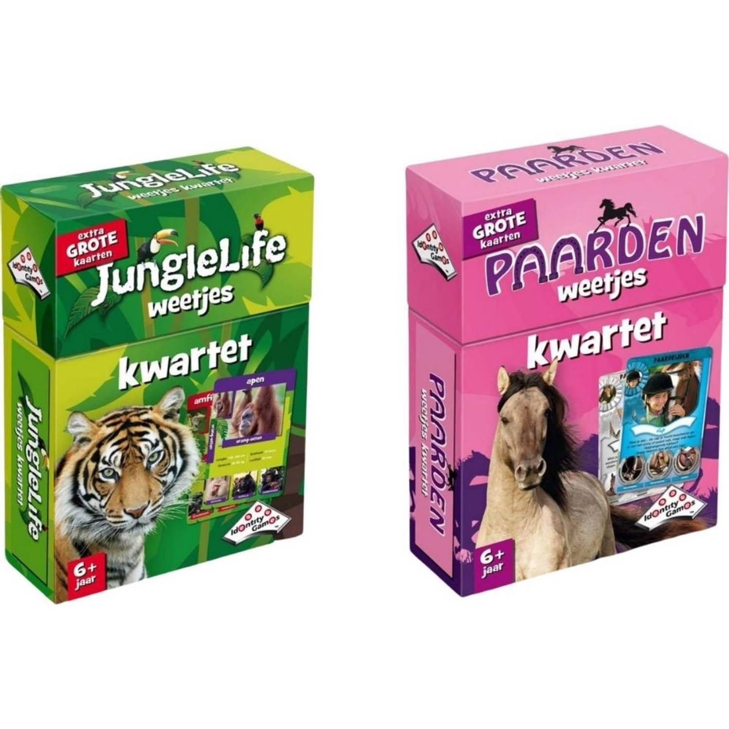 Spellenbundel - Kwartet - 2 stuks - Junglelife Kwartet & Paarden Kwartet