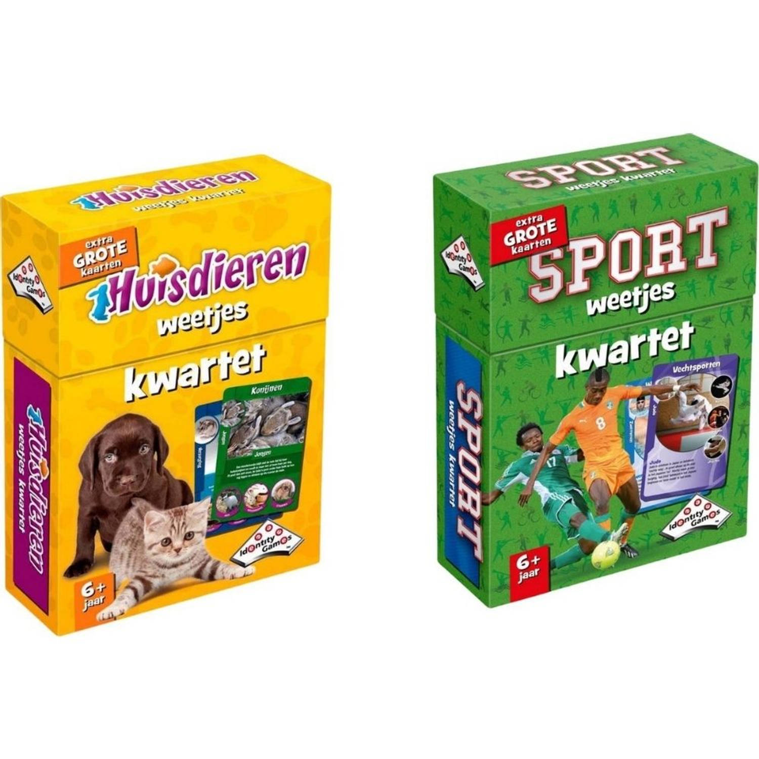 Spellenbundel - Kwartet - 2 stuks - Sport Weetjes Kwartet & Huisdieren Kwartet