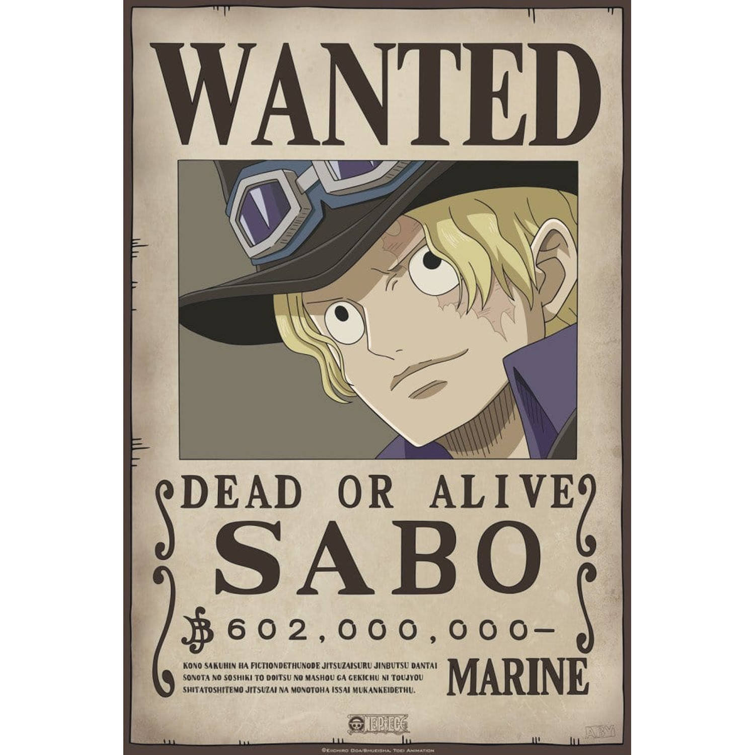 Abystyle One Piece Wanted Sabo Poster 35x52cm