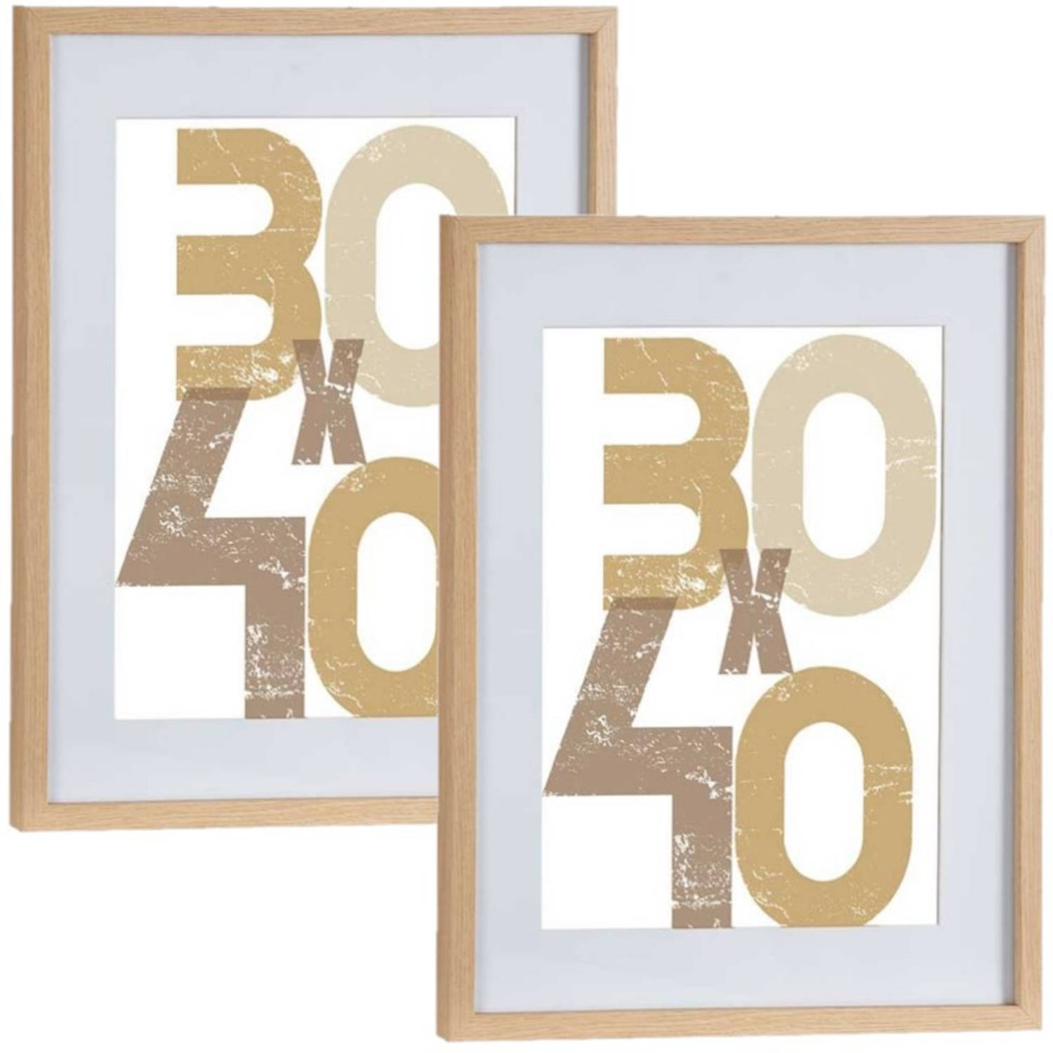 Conciërge krijgen Van 2x stuks houten fotolijst bruin geschikt voor een foto van 30 x 40 cm of 40 x  50 cm - Fotolijsten | Blokker