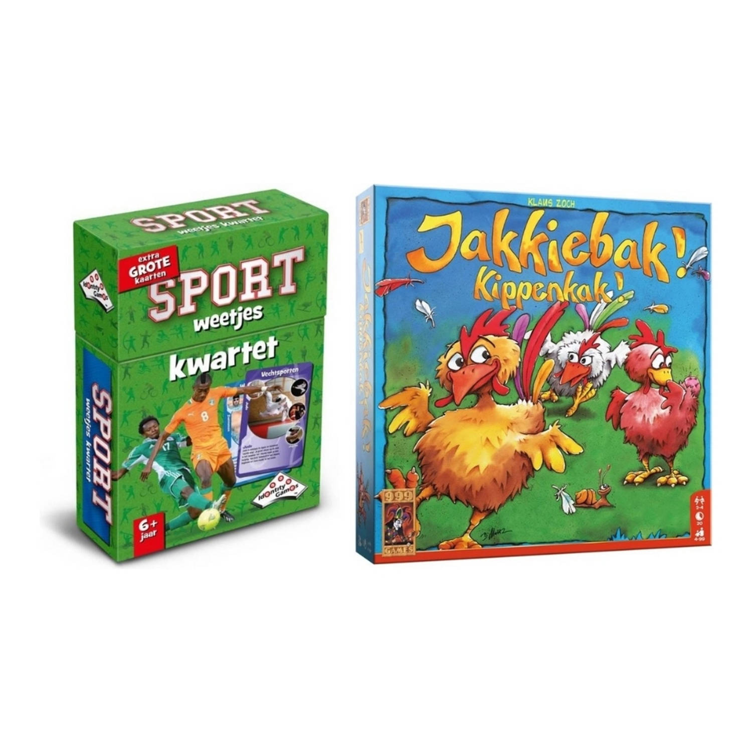 Spellenbundel - 2 Stuks - Kwartet Sport Weetjes & Jakkiebak! Kippenkak!