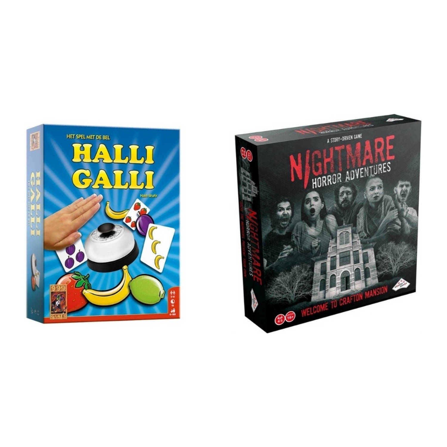 Spellenbundel - 2 Stuks - Halli Galli & Nightmare Horror Adventures