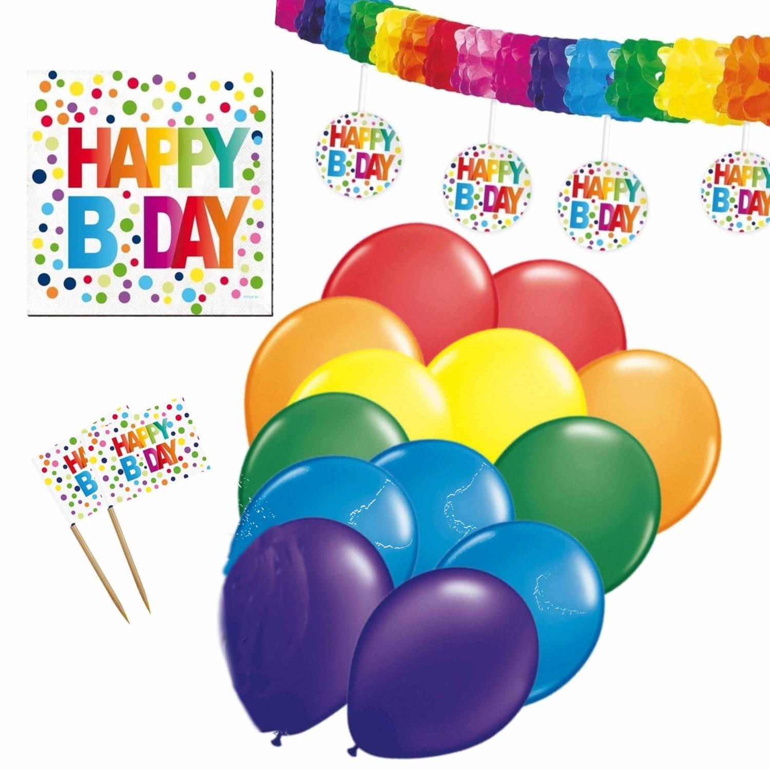 Portier Ongehoorzaamheid precedent Happy Birthday verjaardag versieringen pakket voor elke leeftijd -  Feestslingers | Blokker