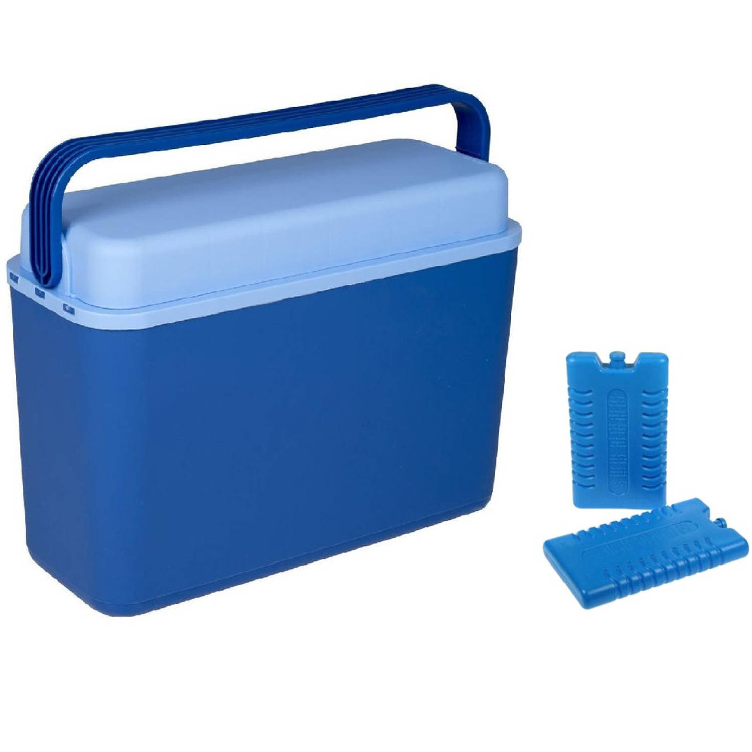 Koelbox donkerblauw 12 liter 40 x 17 x 29 cm incl. 2 koelelementen - Koelboxen