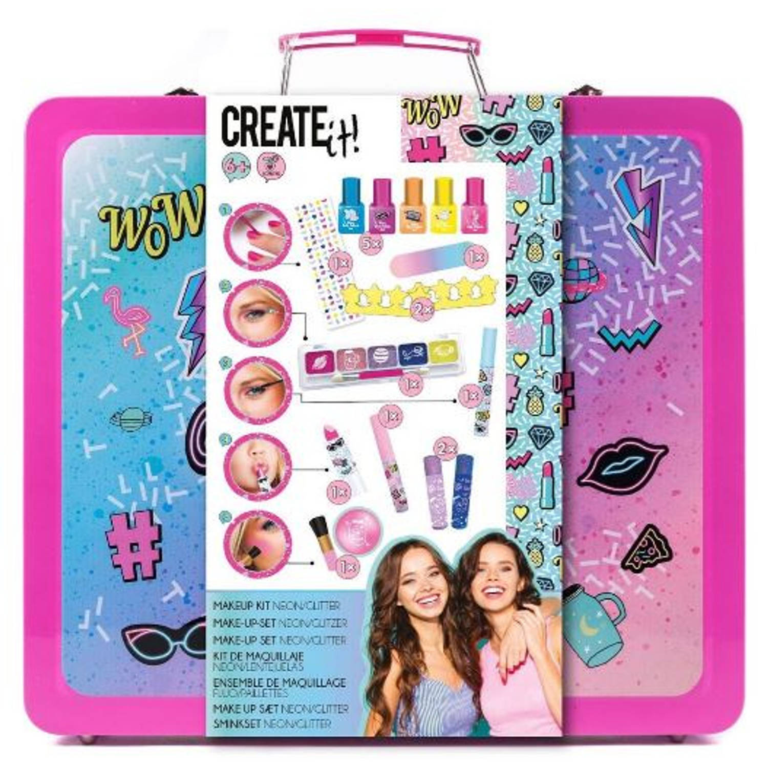 Create It! Make-up Set Meisjes 30 X 27 Cm Textiel Roze 17-delig