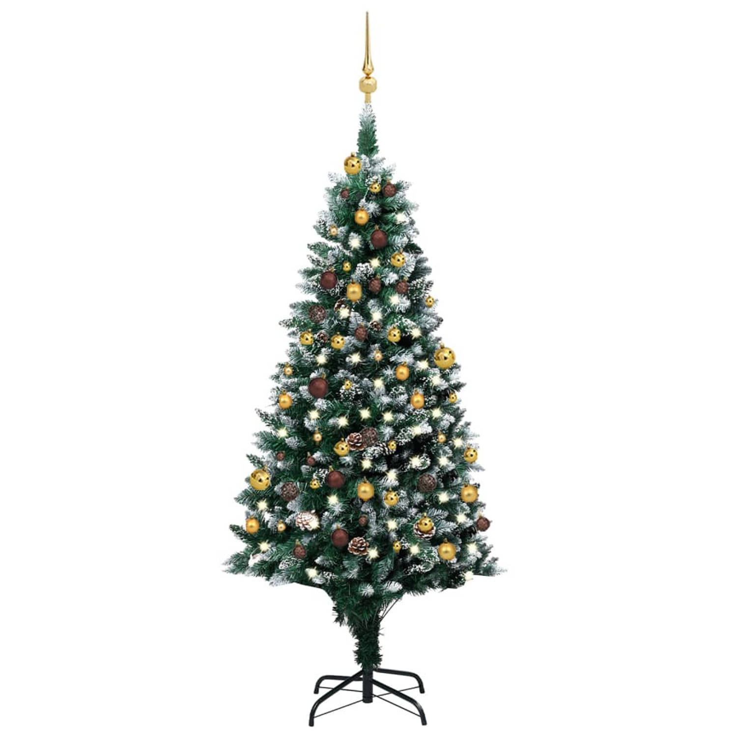 Vidaxl Kunstkerstboom Met Led's En Kerstballen En Dennenappels 180 Cm