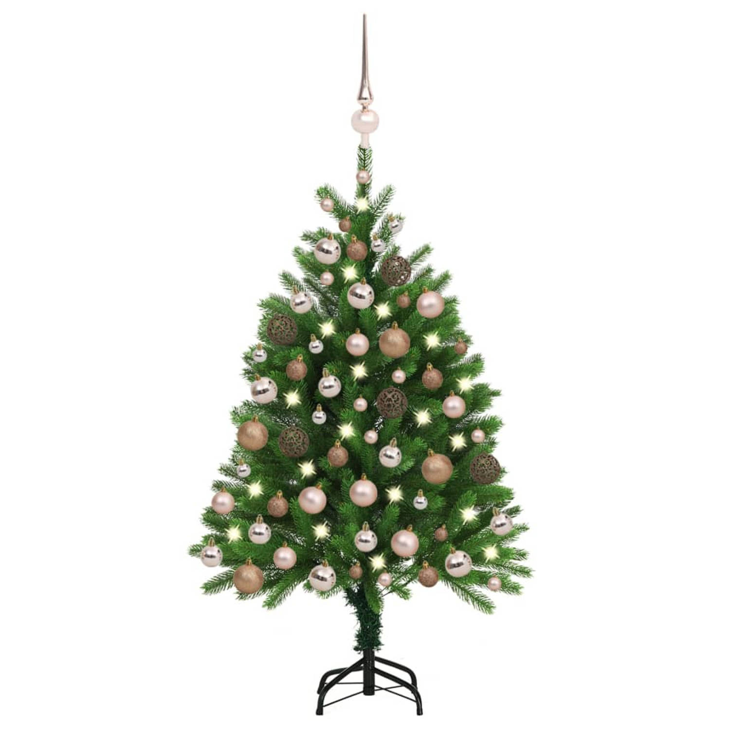 Vidaxl Kunstkerstboom Met Led's En Kerstballen 120 Cm Groen